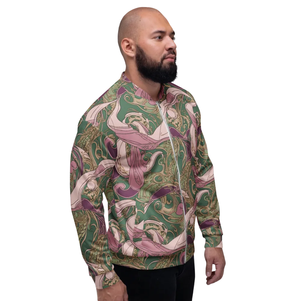 Mauve Arabesque on Bomber Jacket — Right