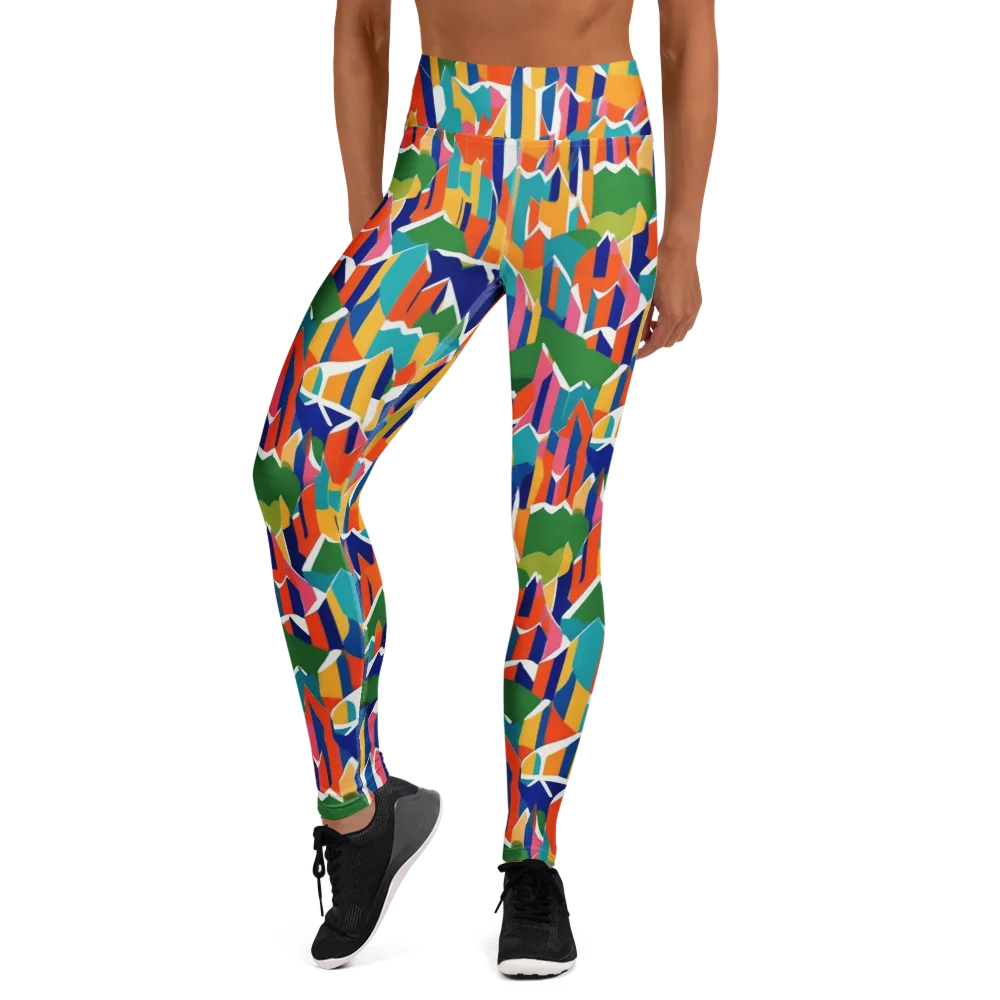 Chromatic Peaks on Yoga Leggings — Front