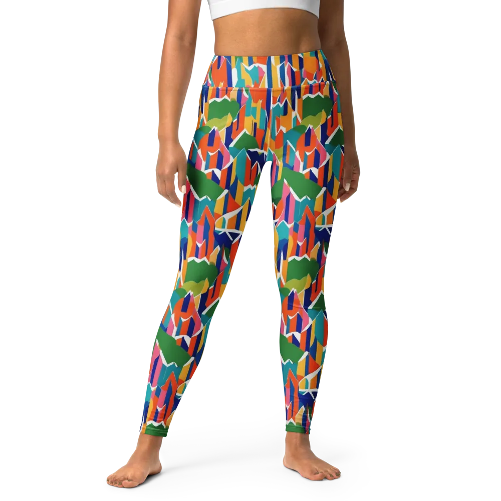 Chromatic Peaks on Yoga Leggings — Front