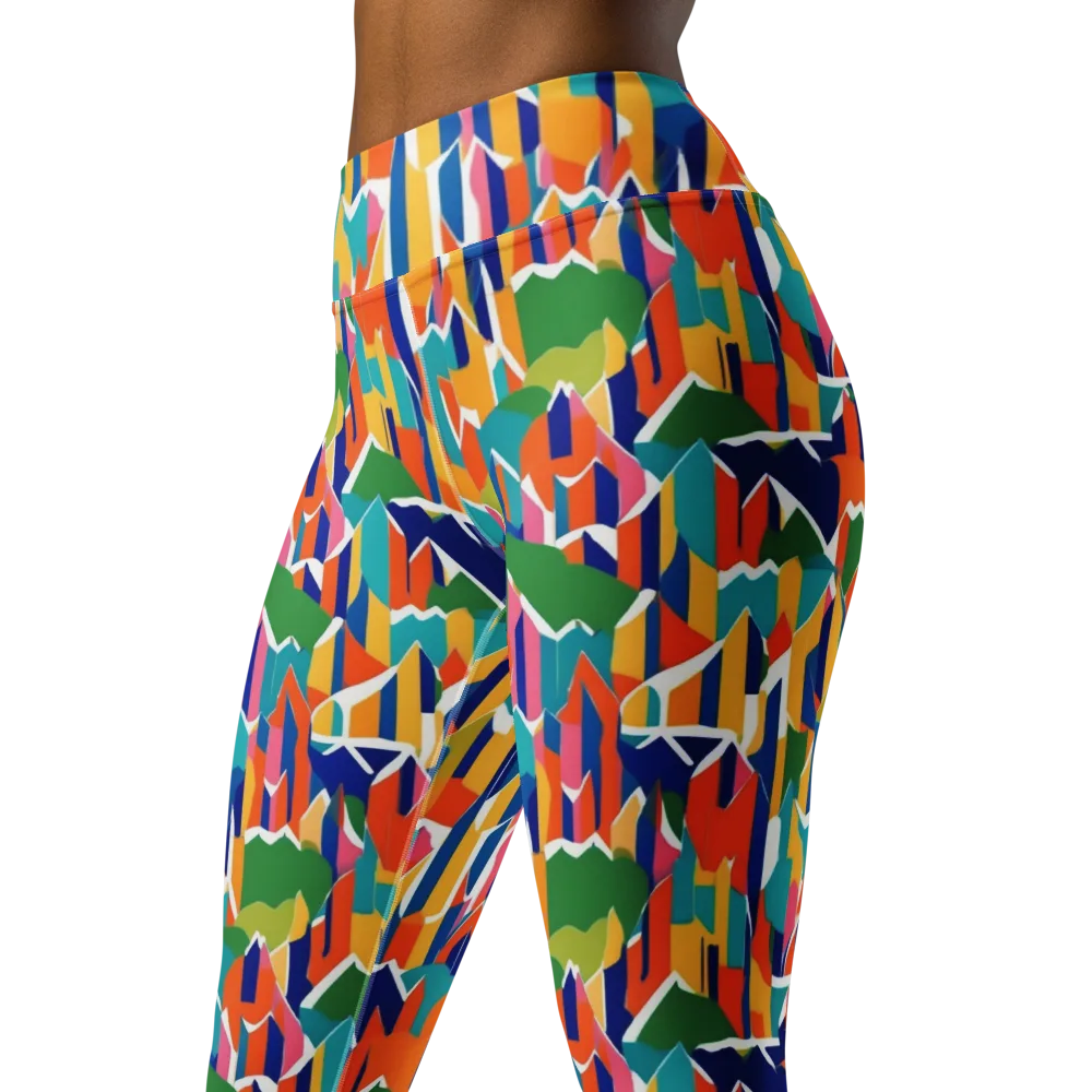 Chromatic Peaks on Yoga Leggings — Left Front
