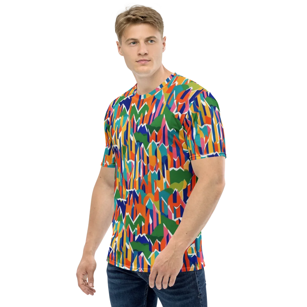 Chromatic Peaks on Men's Crew Neck T-Shirt — Left