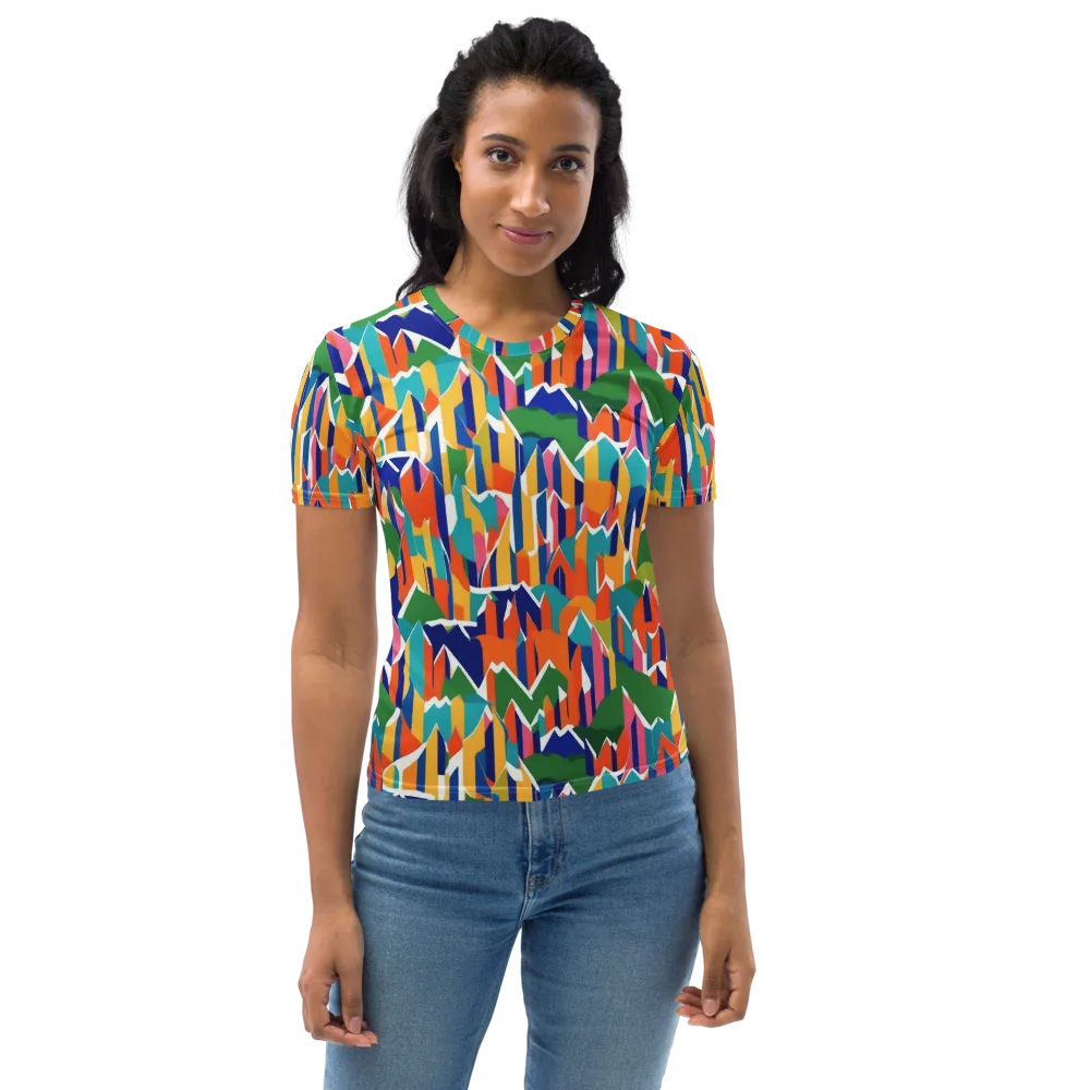 Chromatic Peaks on Women's Crew Neck T-Shirt — Front