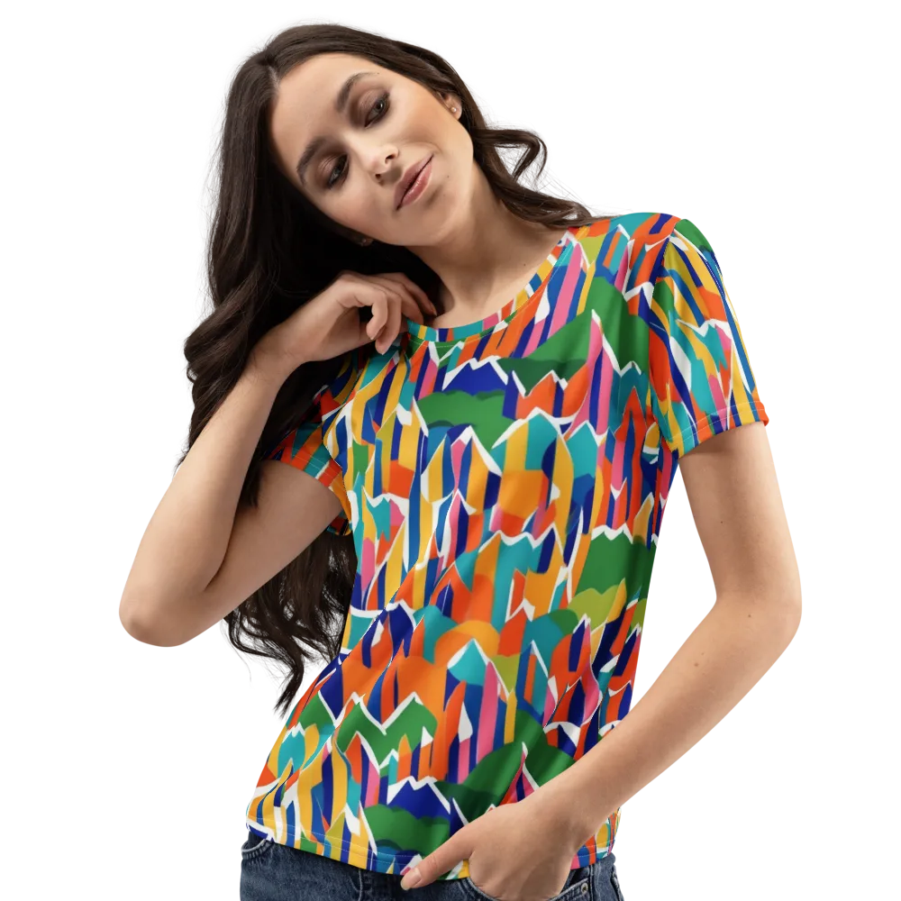 Chromatic Peaks on Women's Crew Neck T-Shirt — Left Front