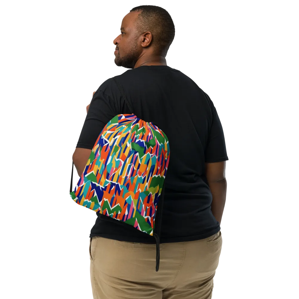 Chromatic Peaks on Drawstring Bag — Front