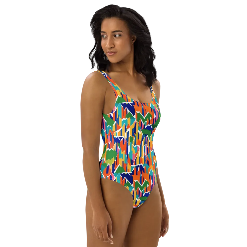 Chromatic Peaks on One-Piece Swimsuit — Right