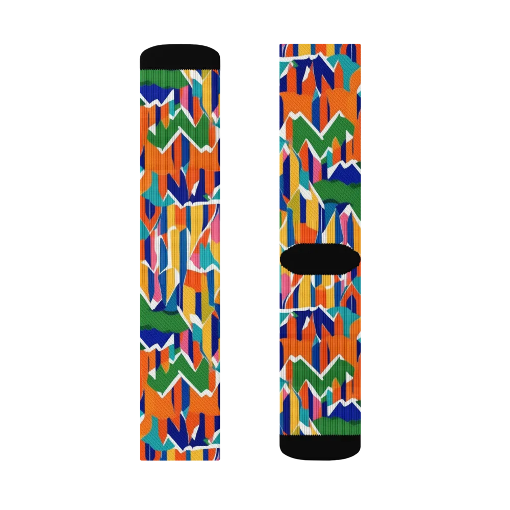 Chromatic Peaks on Socks — Left Sock