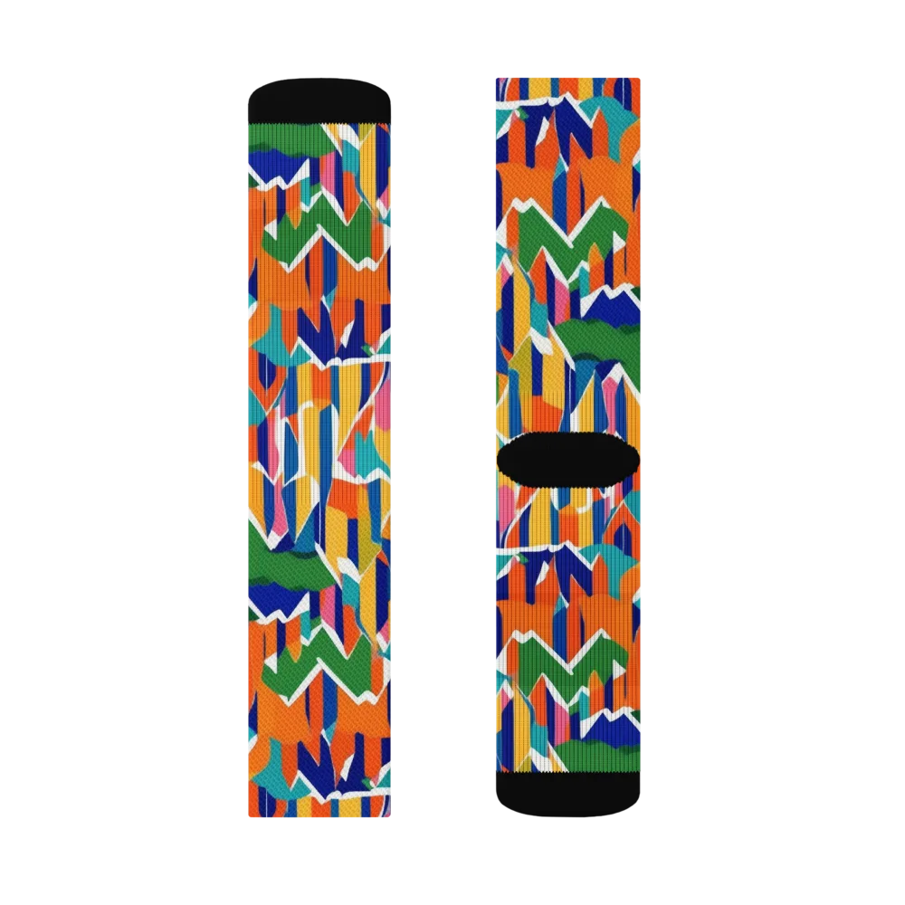 Chromatic Peaks on Socks — Right Sock