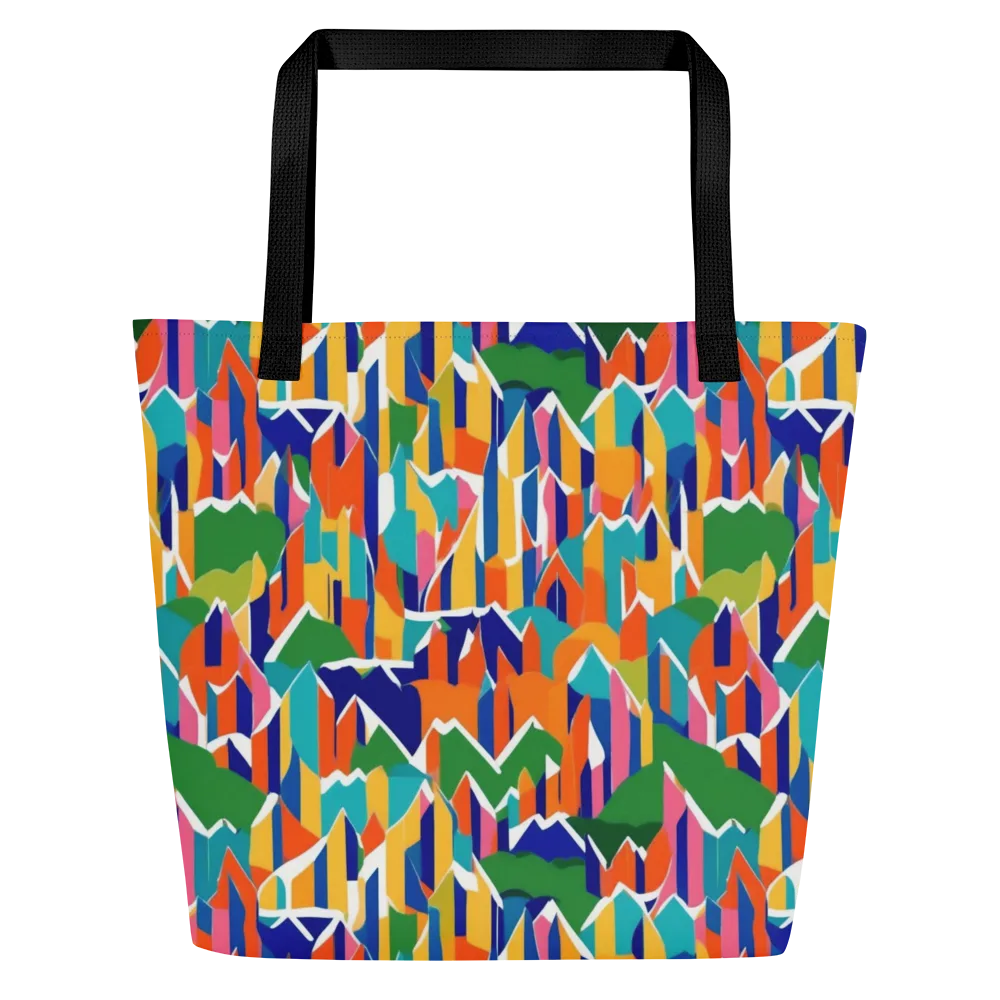 Chromatic Peaks on Large Tote Bag W/ Pocket — Front