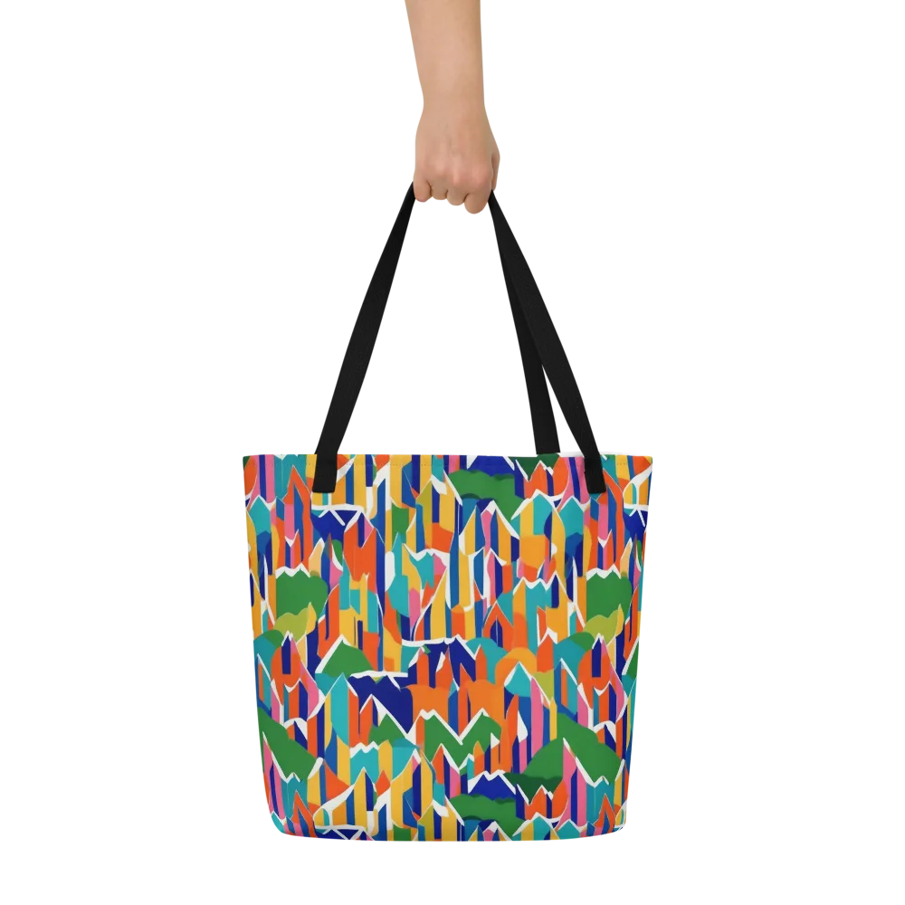 Chromatic Peaks on Large Tote Bag W/ Pocket — Front