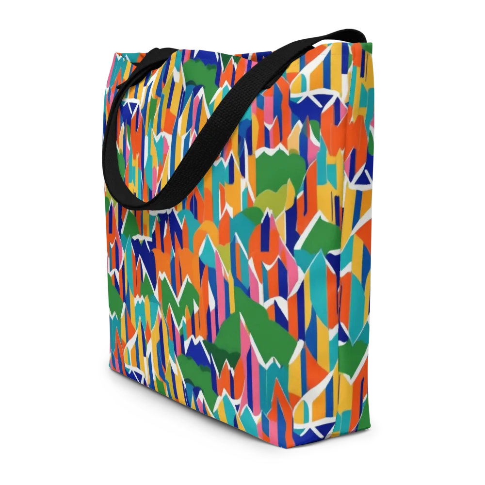 Chromatic Peaks on Large Tote Bag W/ Pocket — Front
