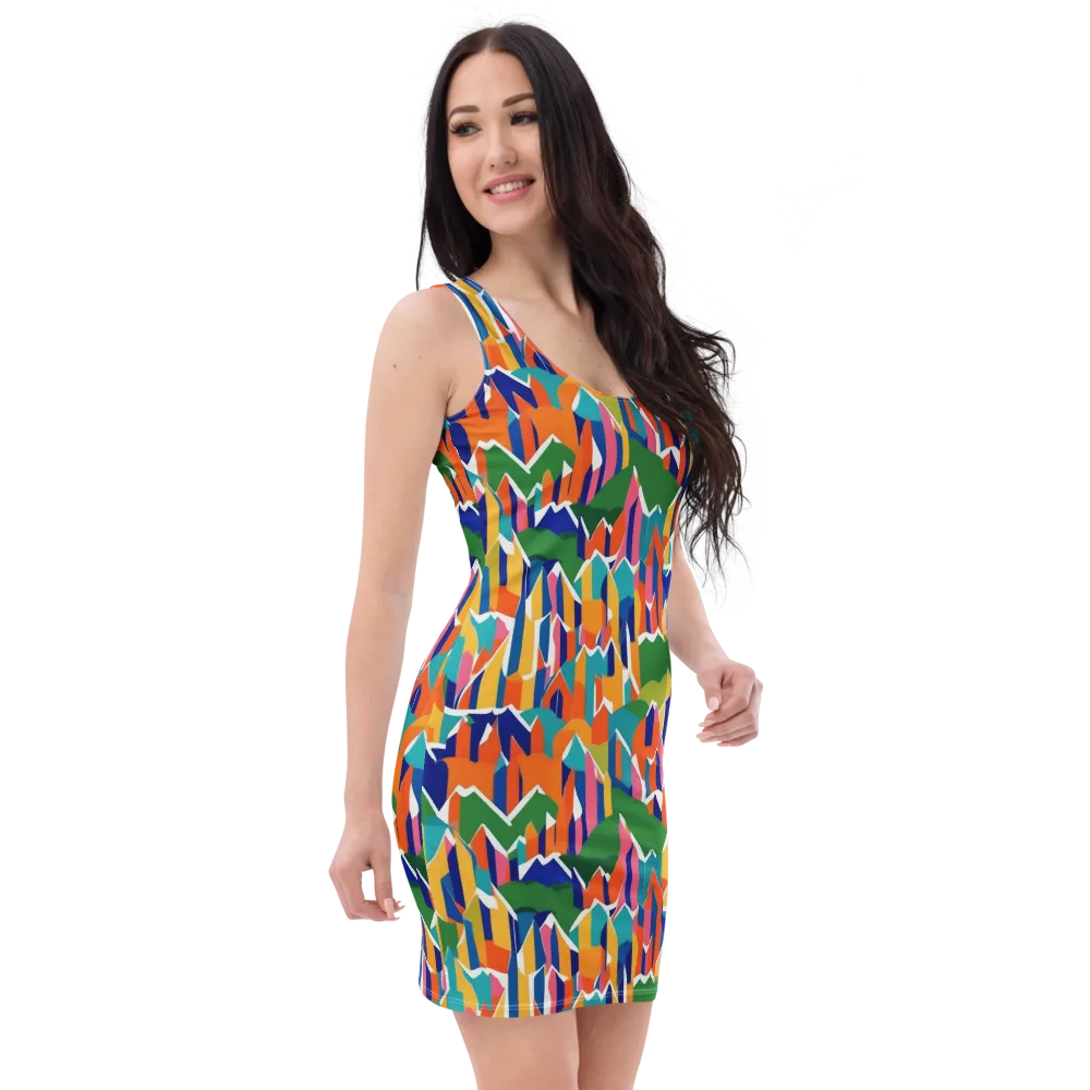Chromatic Peaks on Bodycon Dress — Right Front