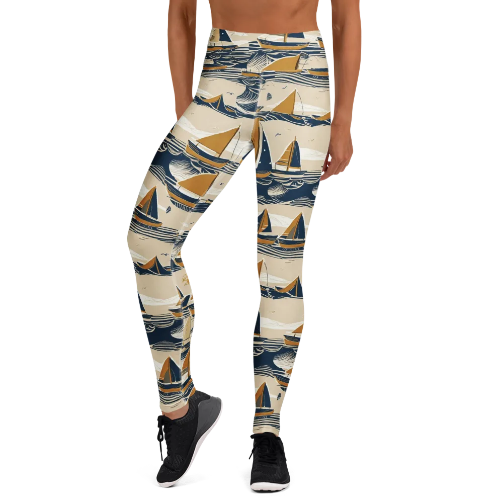 Saffron Sail on Yoga Leggings — Front