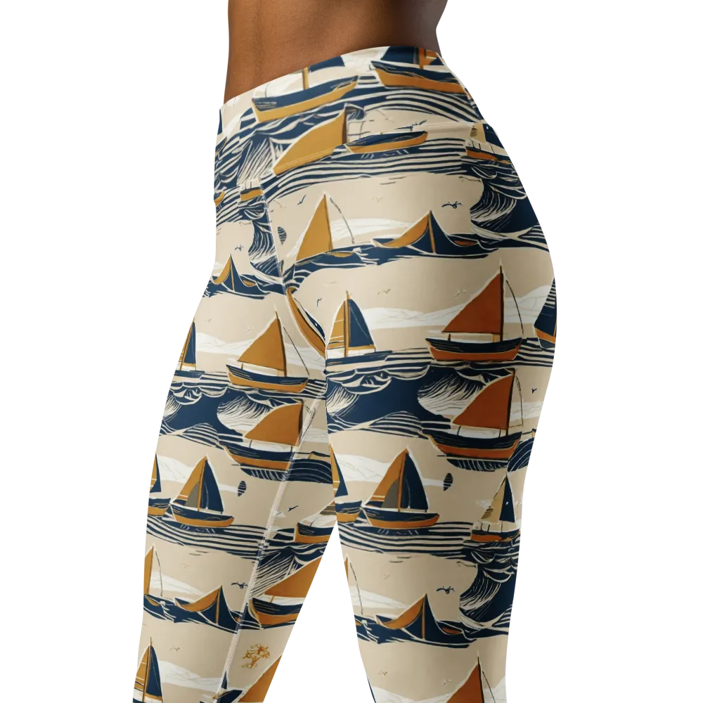 Saffron Sail on Yoga Leggings — Left Front