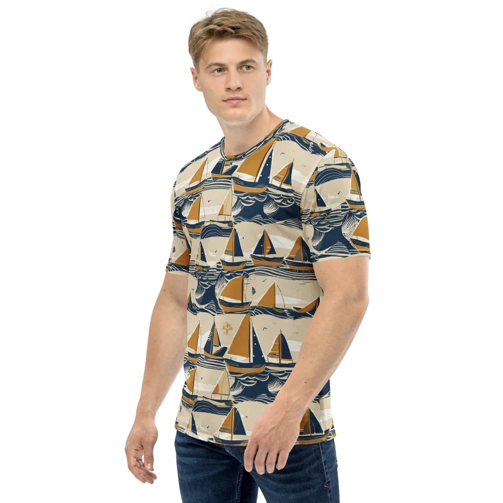 Saffron Sail on Men's Crew Neck T-Shirt — Left