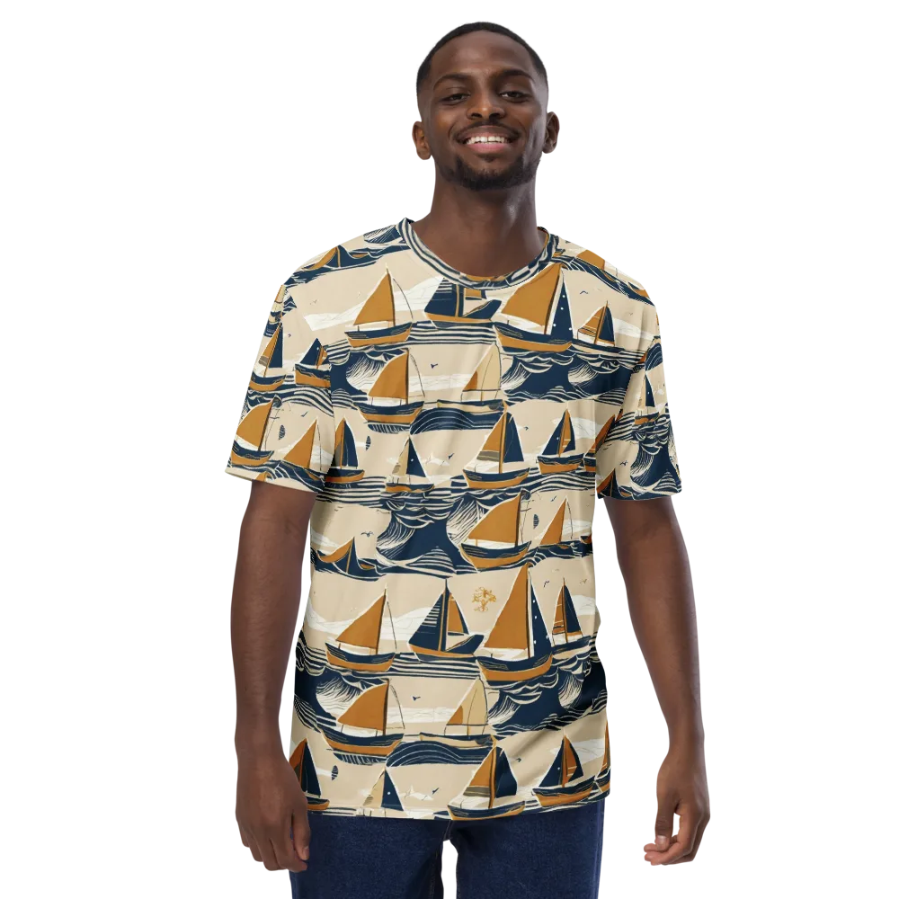 Saffron Sail on Men's Crew Neck T-Shirt — Front