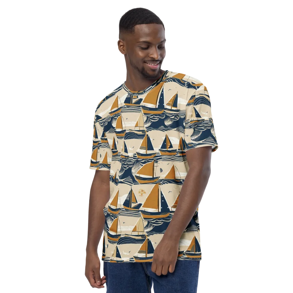Saffron Sail on Men's Crew Neck T-Shirt — Left