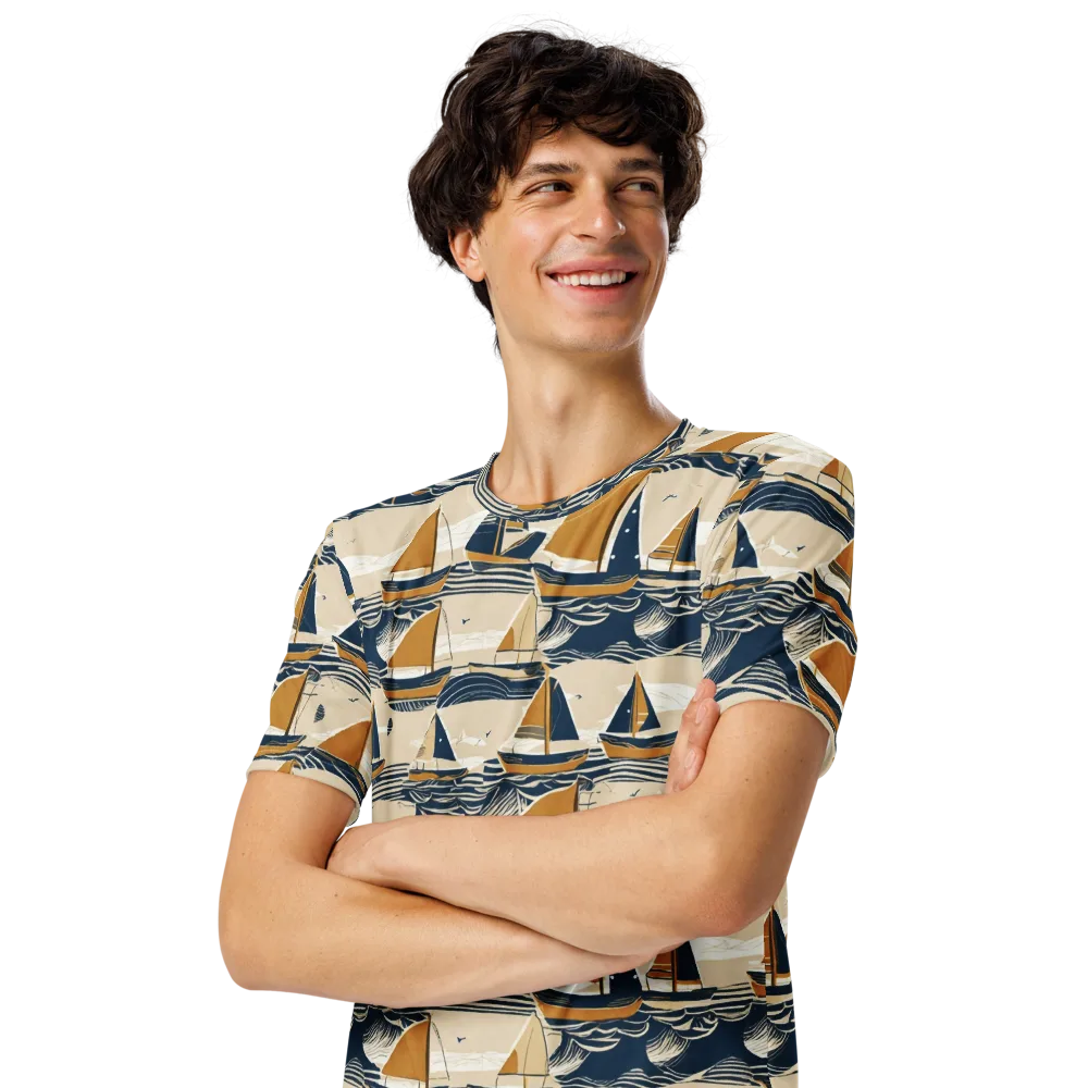 Saffron Sail on Men's Crew Neck T-Shirt — Left Front