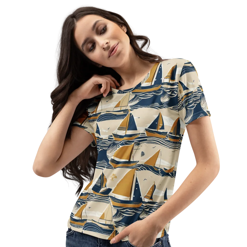 Saffron Sail on Women's Crew Neck T-Shirt — Left Front