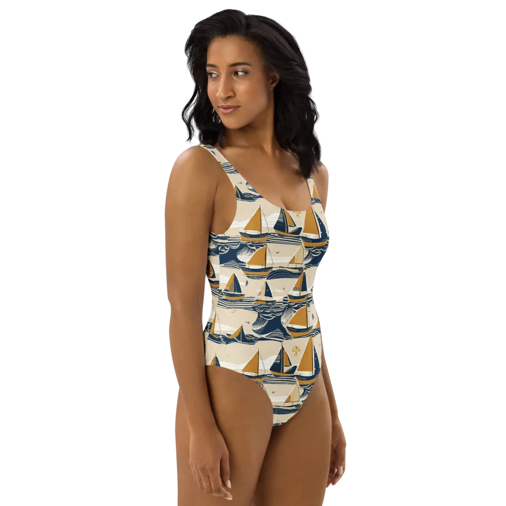 Saffron Sail on One-Piece Swimsuit — Right
