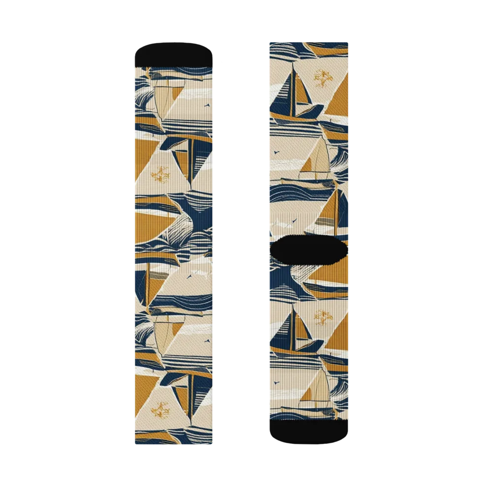 Saffron Sail on Socks — Left Sock