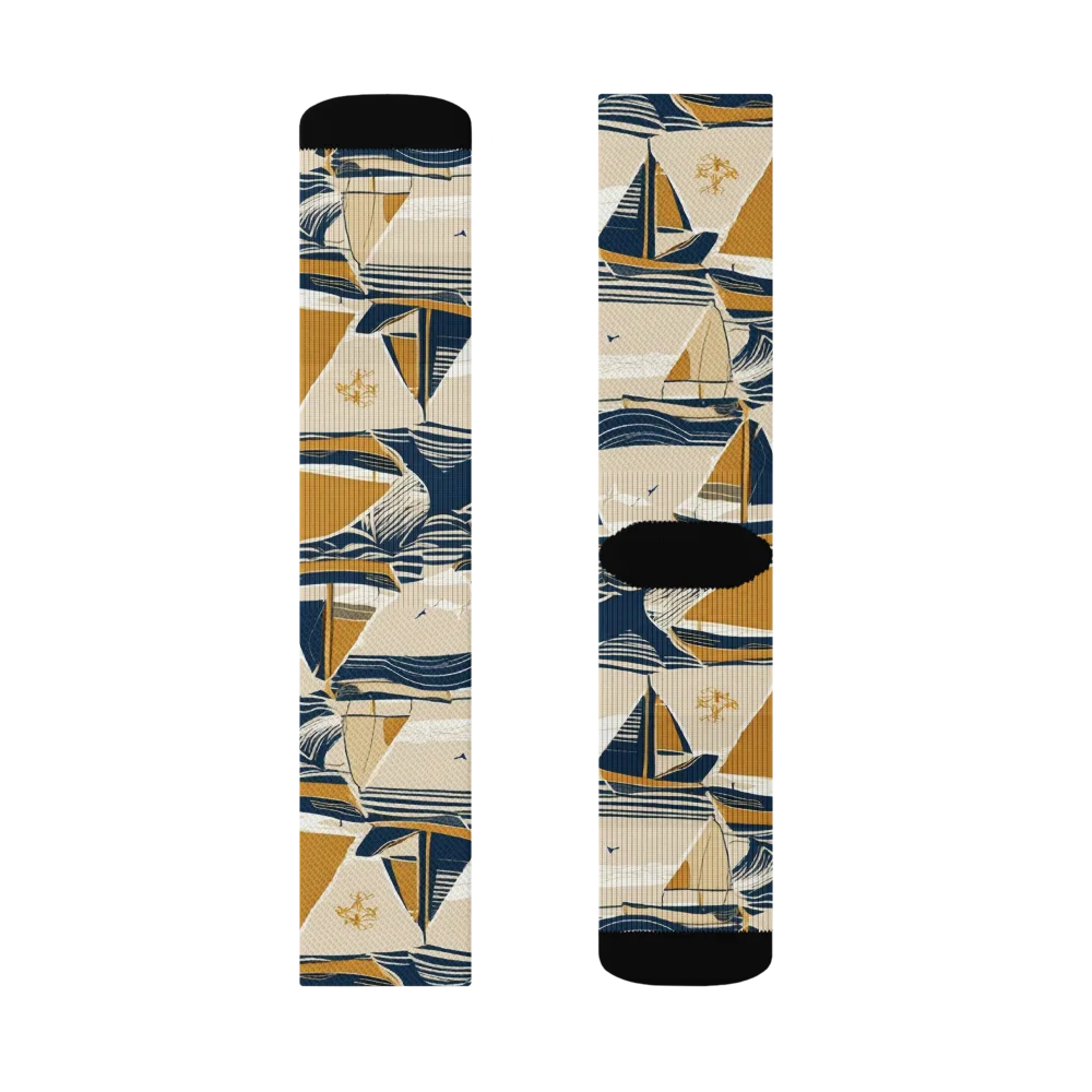 Saffron Sail on Socks — Right Sock