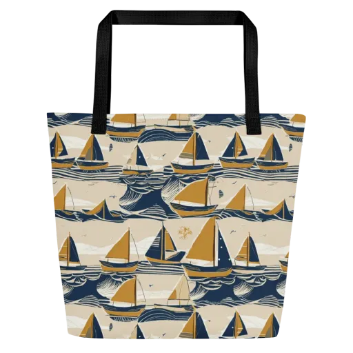 Saffron Sail on a Large Tote Bag W/ Pocket