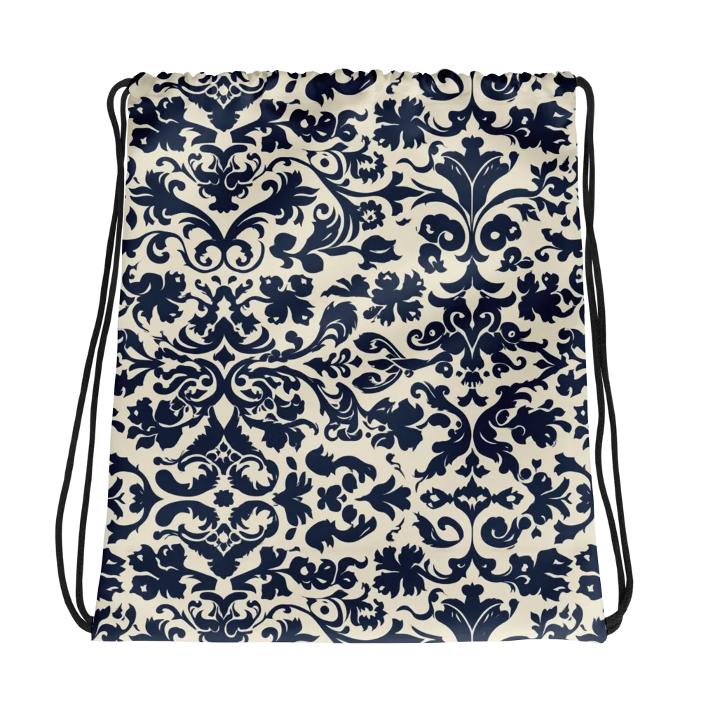 Navy Baroque on Drawstring Bag — Photo