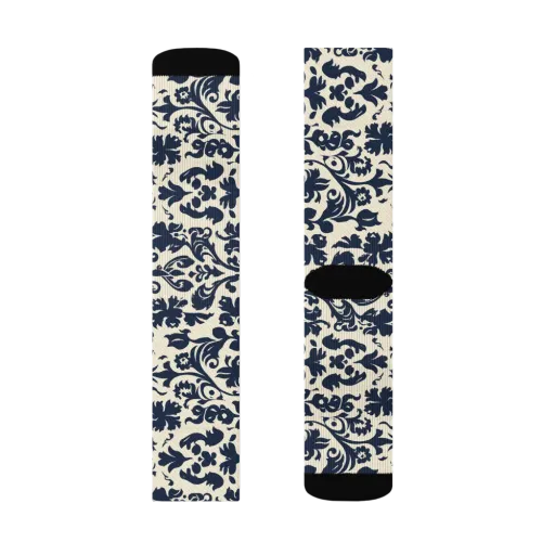 Navy Baroque on a Socks
