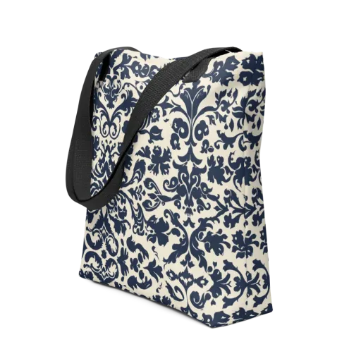 Navy Baroque on a Tote Bag