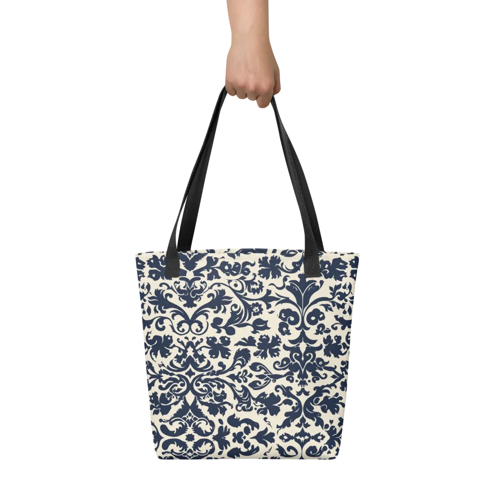 Navy Baroque on Tote Bag — Front