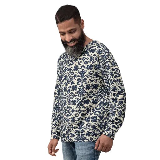 Navy Baroque on a Sweatshirt