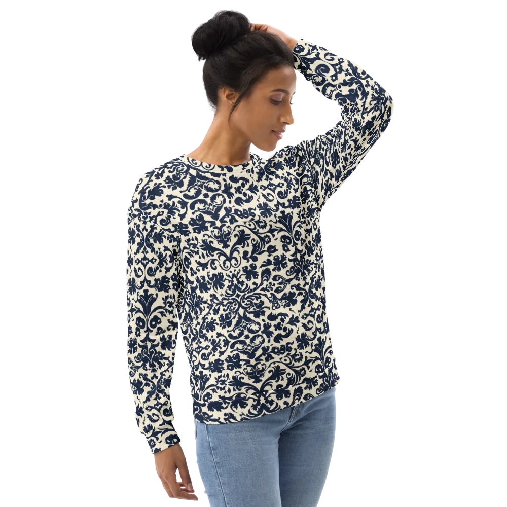 Navy Baroque on Sweatshirt — Right Front