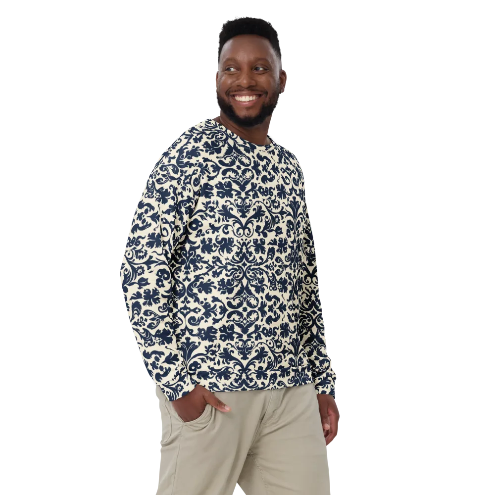 Navy Baroque on Sweatshirt — Front