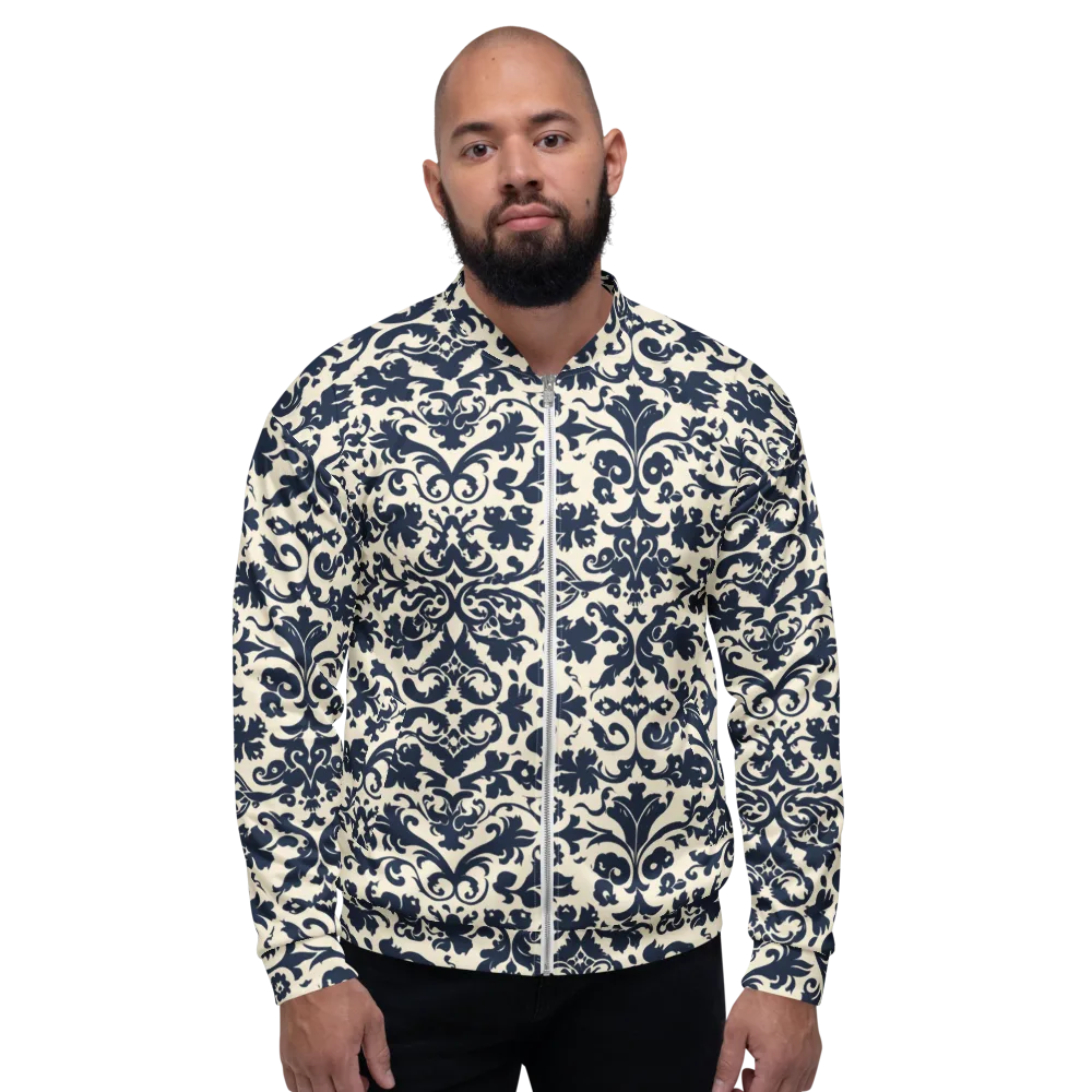 Navy Baroque on Bomber Jacket — Front