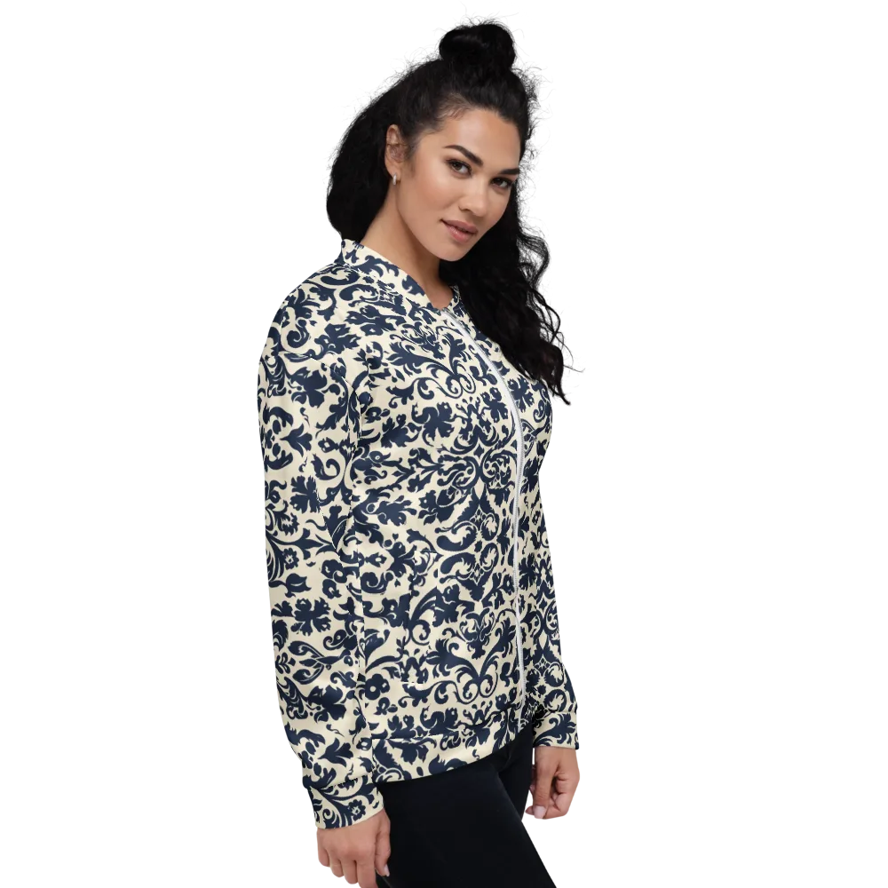 Navy Baroque on Bomber Jacket — Right