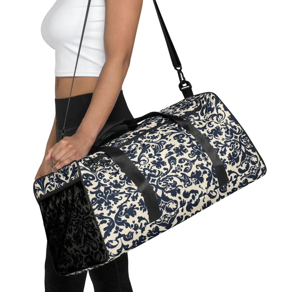 Navy Baroque on Duffle Bag — Front