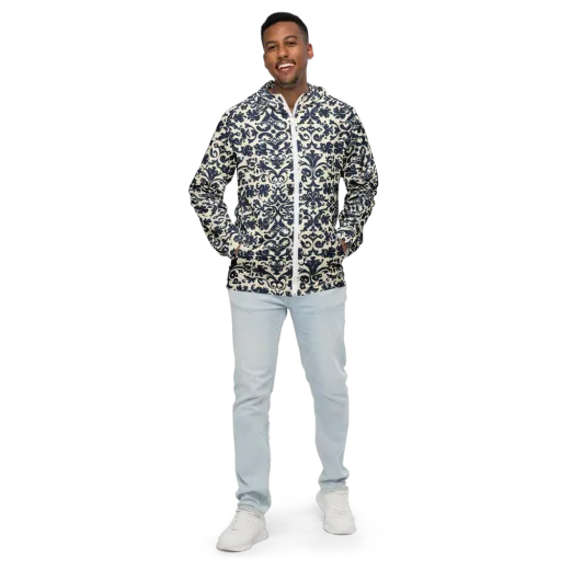Navy Baroque on a Men's Windbreaker