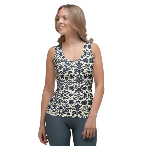 Navy Baroque on a Women's Tank Top