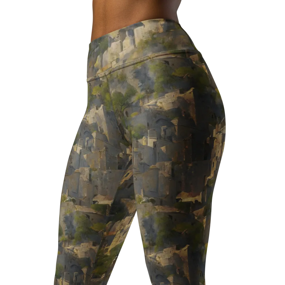 Mossbound Citadel on Yoga Leggings — Left Front