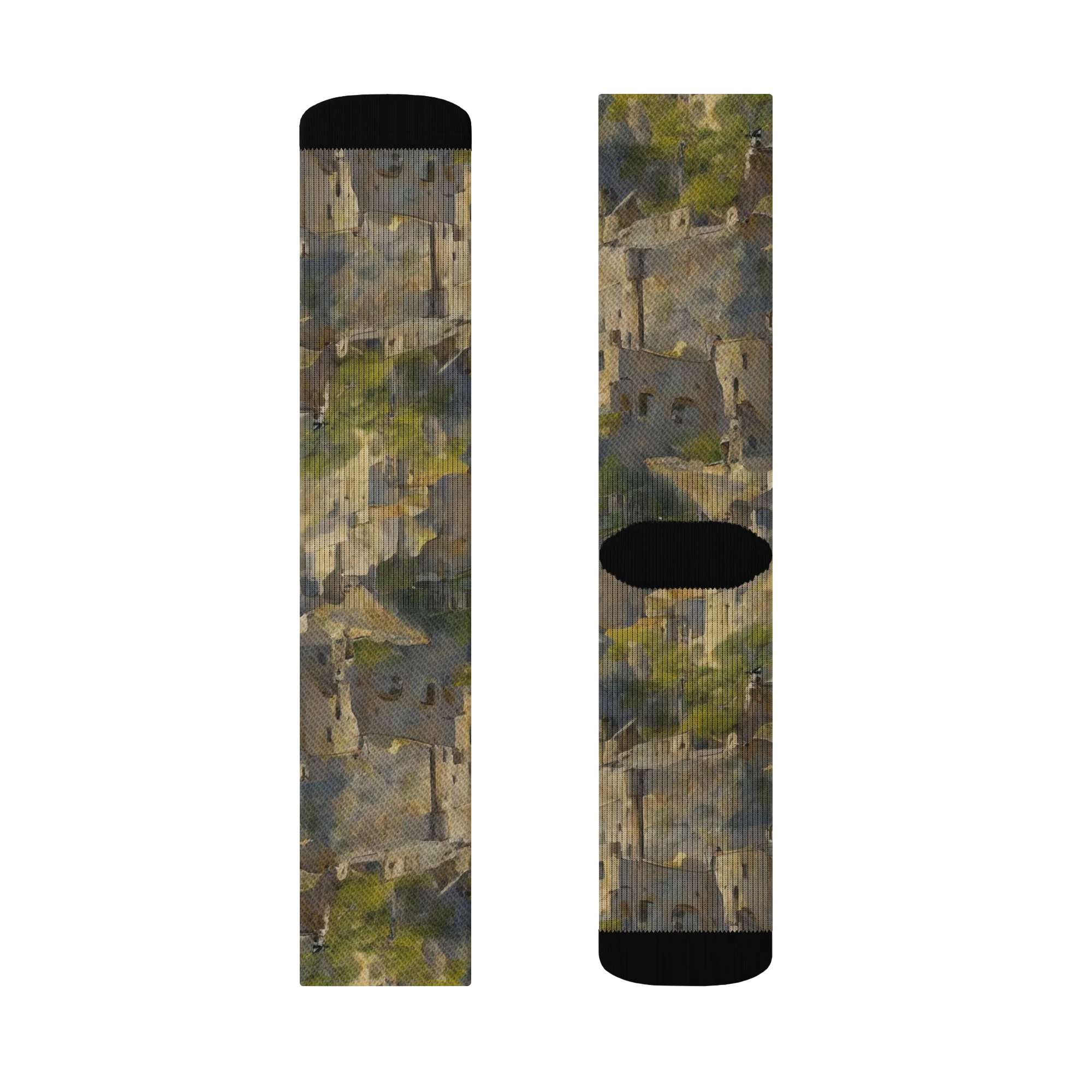 Mossbound Citadel on Socks — Left Sock