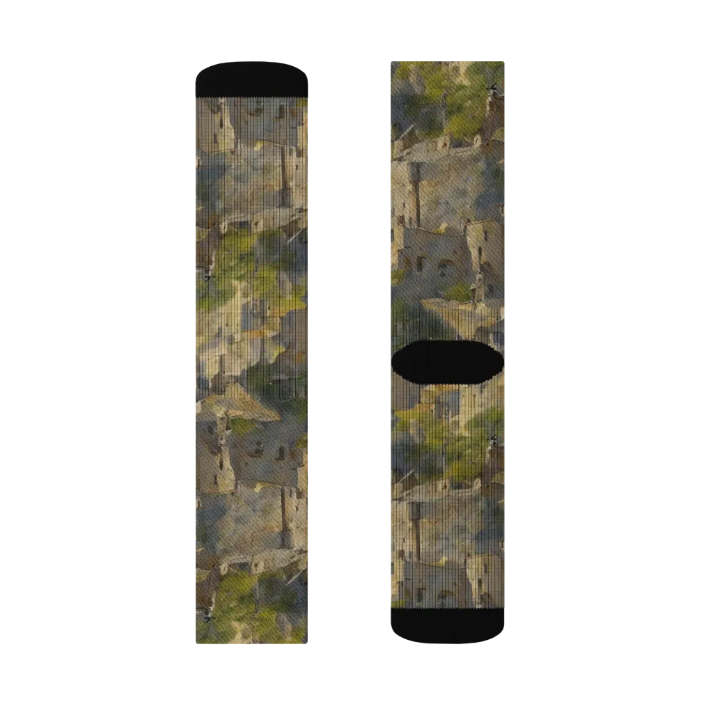 Mossbound Citadel on Socks — Right Sock