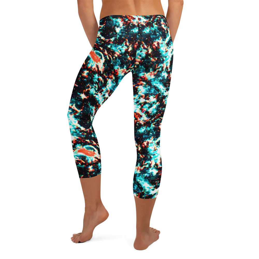 Whirlpool Dream on Capri Leggings — Back