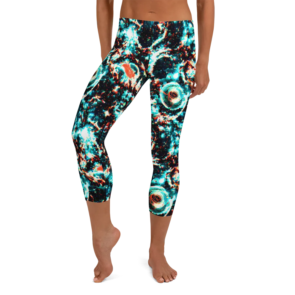 Whirlpool Dream on Capri Leggings — Front