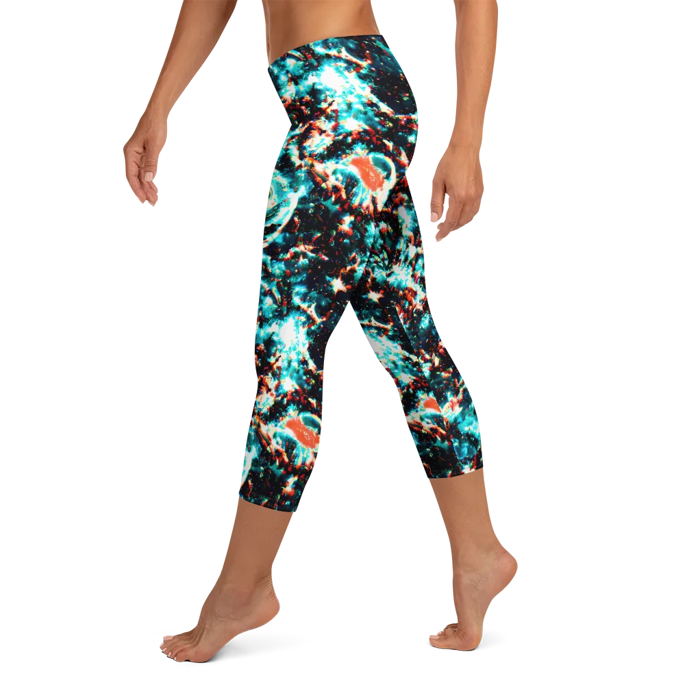 Whirlpool Dream on Capri Leggings — Left