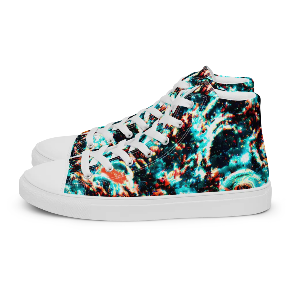 Whirlpool Dream on Men's High Top Canvas Shoes — Left
