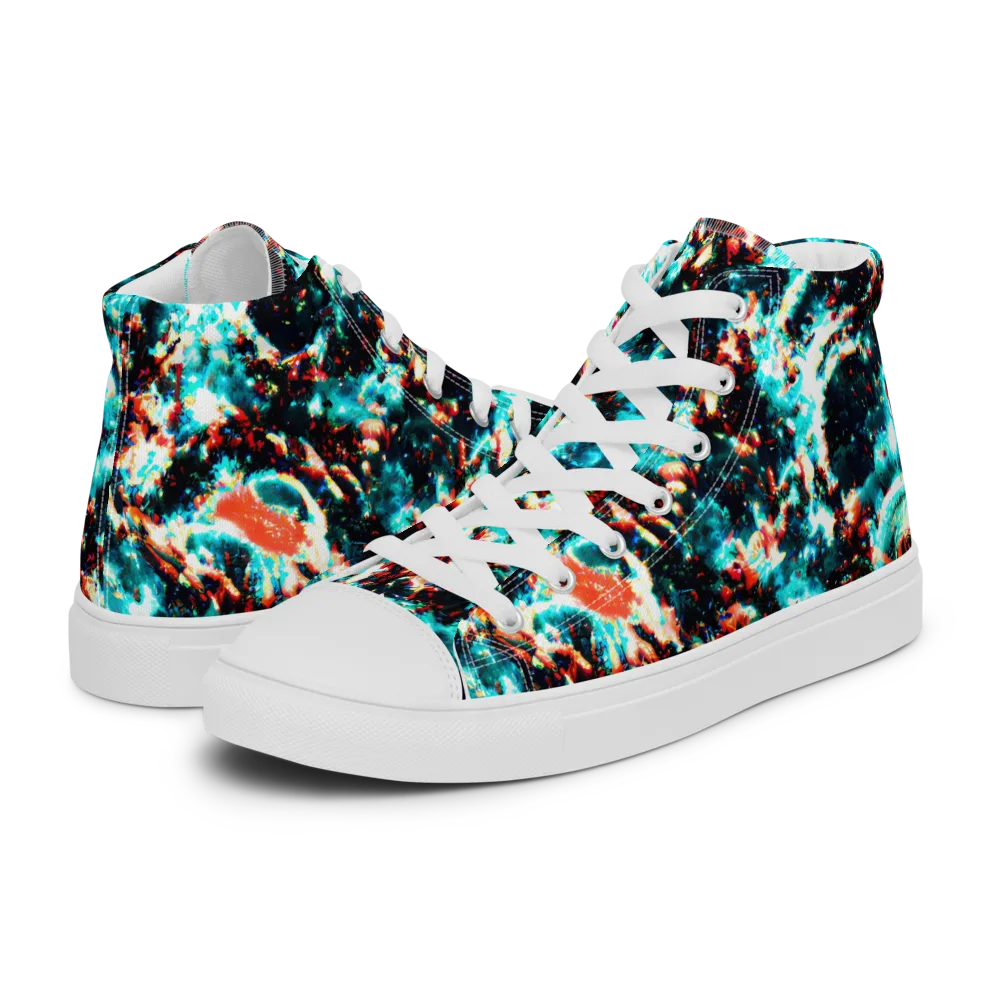Whirlpool Dream on Men's High Top Canvas Shoes — Left