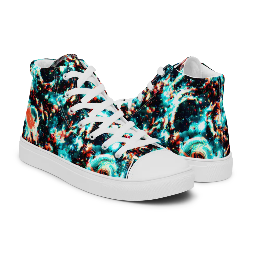 Whirlpool Dream on Men's High Top Canvas Shoes — Right