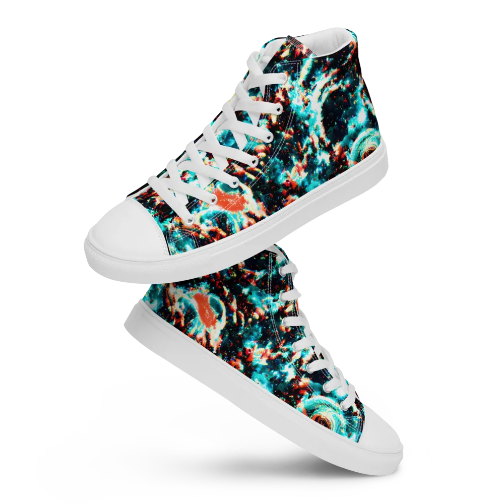 Whirlpool Dream on Men's High Top Canvas Shoes — Front