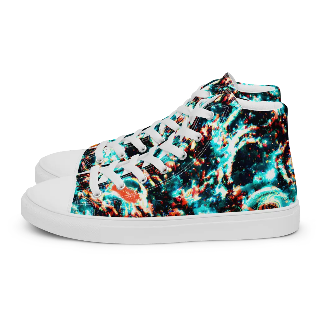 Whirlpool Dream on Women's High Top Canvas Shoes — Left