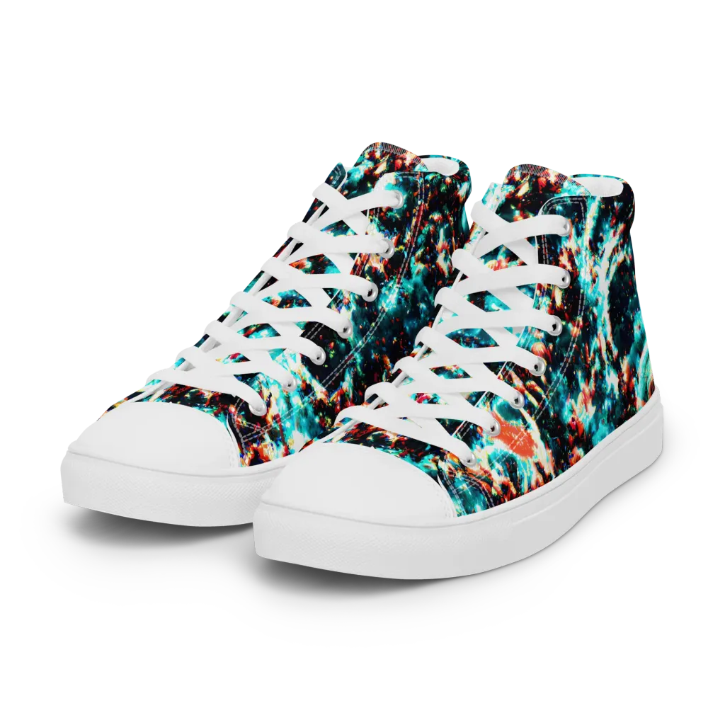 Whirlpool Dream on Women's High Top Canvas Shoes — Left Front